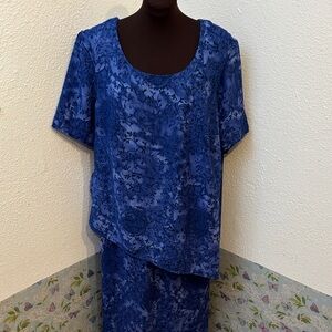 Vintage Rabbit Rabbit Rabbit Designs short sleeve blue floral maxi dress Size 3X